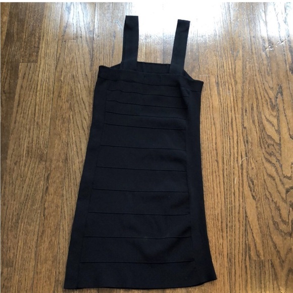 Express Black Strap Bandage Bodycon Shift Dress Size Medium Y2K - Picture 3 of 6